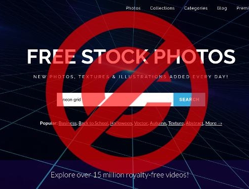 Screenshot del portale web di immagini gratuite Stockvault.net.